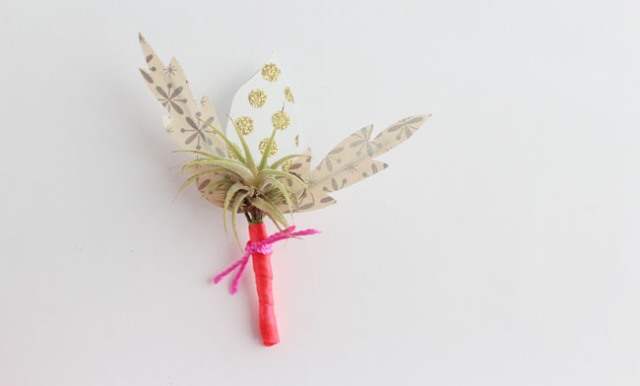 Picture Of Gentle DIY Airplant Boutonniere 6