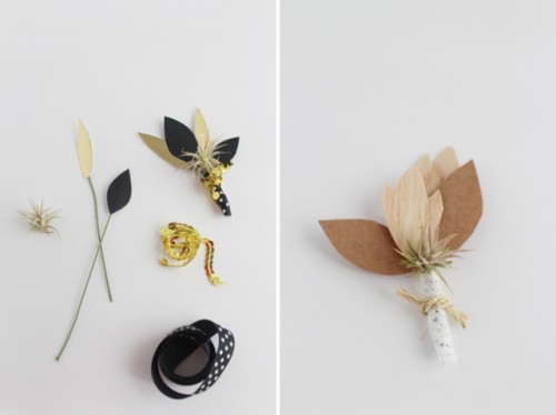 Original DIY Airplant Boutonniere For Grooms And Groomsmen
