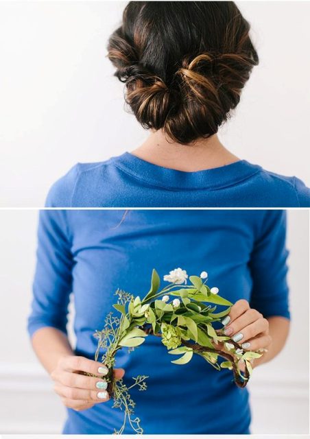 Romantic DIY Bridal Floral Twist Up