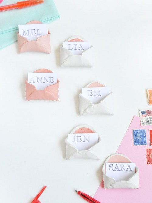 Adorable DIY Mini Clay Envelops For Your Bridal Shower