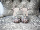 gorgeous silver embellished wedding shoes with a retro design look amazing and chic and will add an elegant touch to your outfit