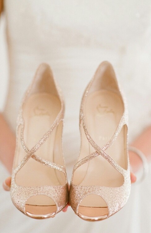 delicate blush sparkling laser cut wedding shoes are a beautiful addition to a refined modern bridal look