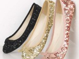 black, gold and rose sequin flats are amazing for adding them to various bridal looks and will add a bit of color to the outfit