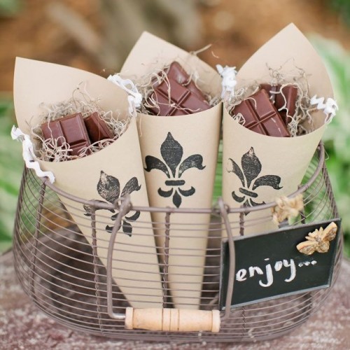 cones with chocolate are a timeless idea - who doesn't love some tasty sweets