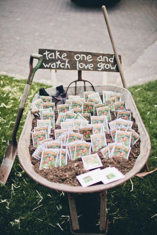 seeds of plants and blooms are a very thoughtful and romantic spring wedding favor, they will grow with your love