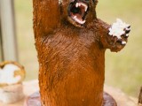 a crazy roaring bear cake is a bold solution for a groom’s party, and it can fit a hunter or hiker person
