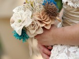 a unique wedding bouquet of beaded blooms looks very unusual and can be DIYed if you can do it