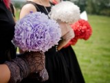 colorful paper wedding bouquets will save the budget and will help you keep the tradition up