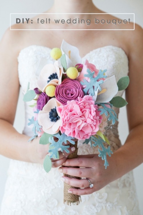 Amazing And Unique DIY Felt Wedding Bouquet
