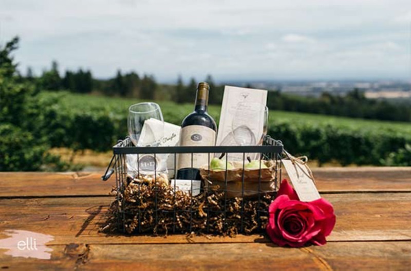 Picture Of amazing diy winery themed wedding welcome basket  3