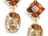 cognac and amber statement rhinestone earrings will make your bridal look very special