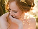 a copper flower rhinestone wedding headpiece for a romantic and elegant vintage bridal look