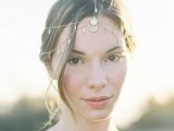 a gold chain and coin multi-layer headpiece is a wild boho chic idea for a Morocco-inspired bride