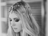 a chain and rhinestone multi-layer headpiece is a cool boho idea with a Moroccan feel