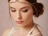 a romantic rhinestone chain-style boho chic bridal headpiece will add a touch of sparkle to your look