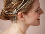 a chain, rhinestone and crystal multi-layer headpiece will make your look boho and vintage at the same time