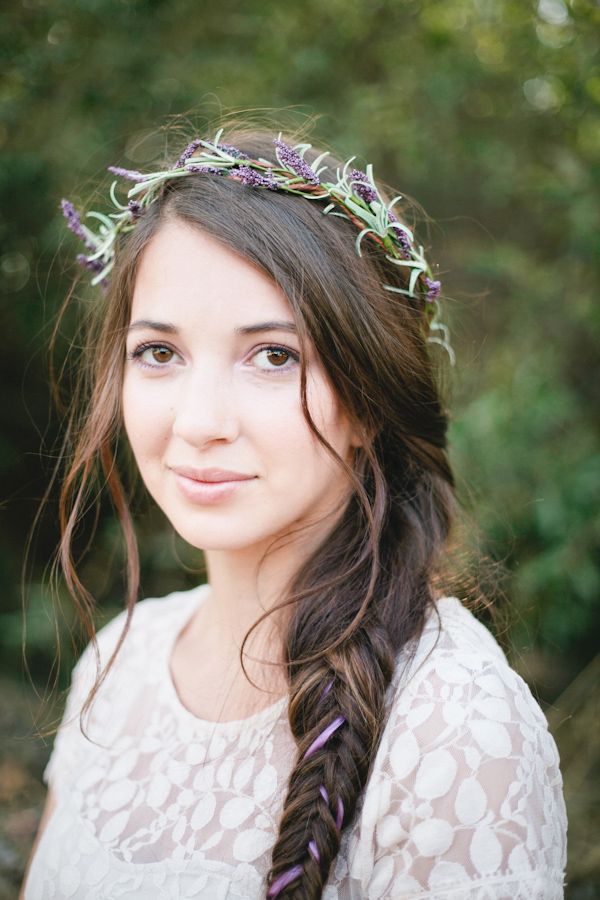 A fresh flower and greenery headpiece is a timeless idea for a boho chic bride and can be used for casual looks, too