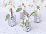 silver mirrored glass favor jars
