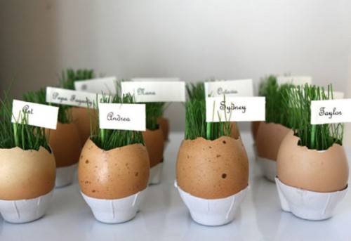 egg cups with grass (via shelterness)