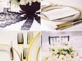 add gold to your black and white color scheme to make it bold and chic