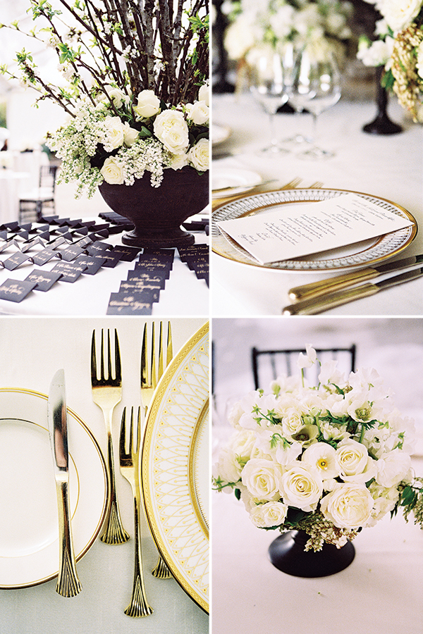 Add gold to your black and white color scheme to make it bold and chic