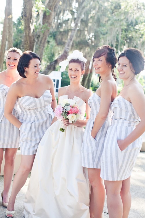 Awesome Striped Bridesmaids Dresses