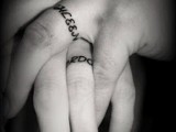 Your initials or names tattooed on your fingers intead of usual wedding rings