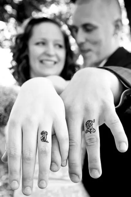 61 Awesome Engagement Ring Finger Tattoos Designs - Finger Tattoo Designs