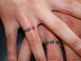 Wedding date ring tattoos done with usual numbers