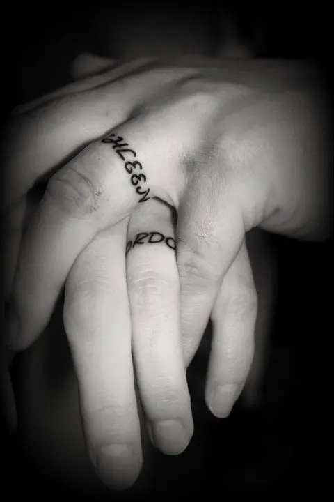 Tattoo uploaded by Kiana Brianne Marshall • Husbands Initials on Ring Finger  • Tattoodo