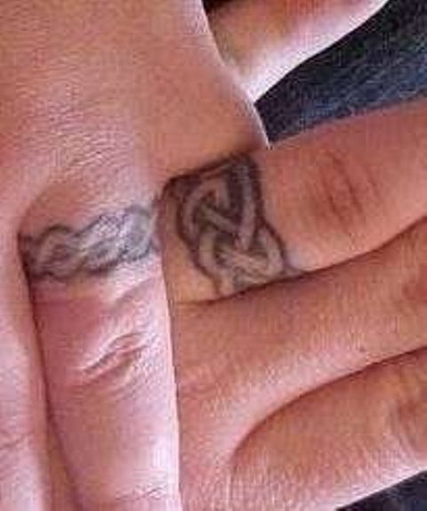 Celtic inspired wedding band tattoos for those who are obsessed with such patterns