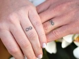 Infinity tattoos on ring fingers is a very cool idea for a couple who are obsessed with each other
