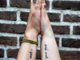 ‘and ever’ tattoos on the side of the arm is a cool idea to show off how important and long-lasting your relationship is