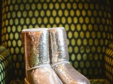 silver sequin ugg boots are amazing for a glam winter bride, they will add a shiny touch to the look