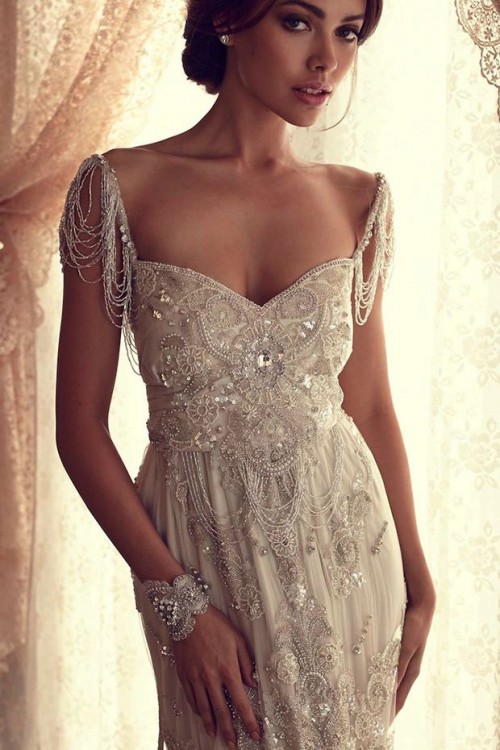 The Hottest 2014 Trend: 53 Stunning Beaded Wedding Dresses