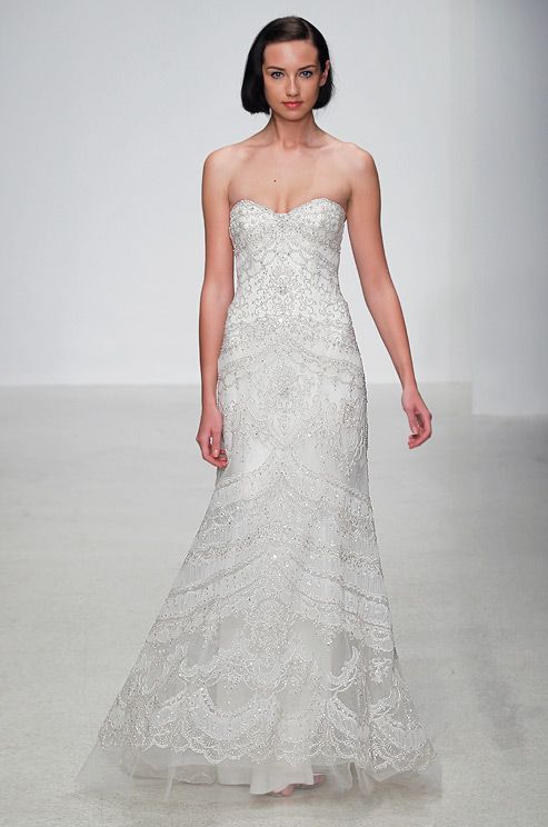 a gorgeous strapless fully embellished mermaid wedding dress will be a fantastic solution for a sophisticated and chic wedding