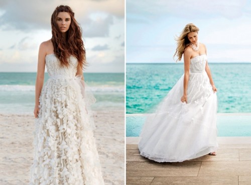 romantic strapless wedding dresses with lace appliques are amazing to tie the knot on the beach