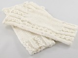 patterned knit fingerless gloves keep your hands warm and comfortable and make your bridal look cozy and vintage-inspired