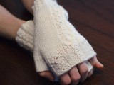 white fingerless gloves with traditional patterns are amazing for spicing up a winter bridal look and will keep you comfortable