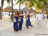 mismatching navy maxi bridesmaid dresses are an elegant and refined touch to your wedding