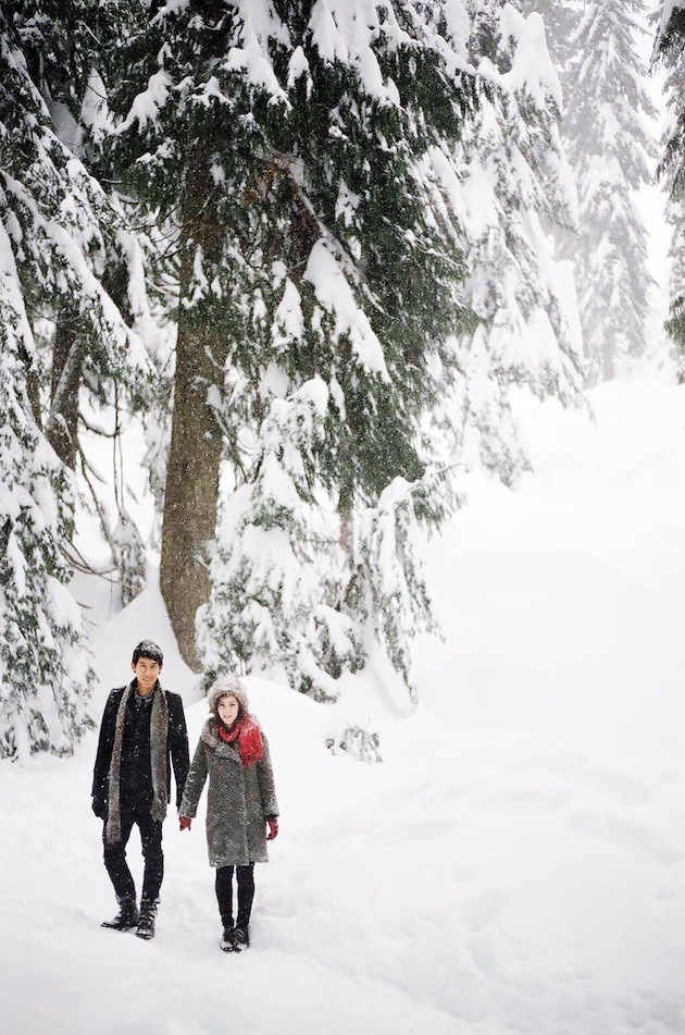 Beautiful Snowy Engagement Shoot In Canadian Woods