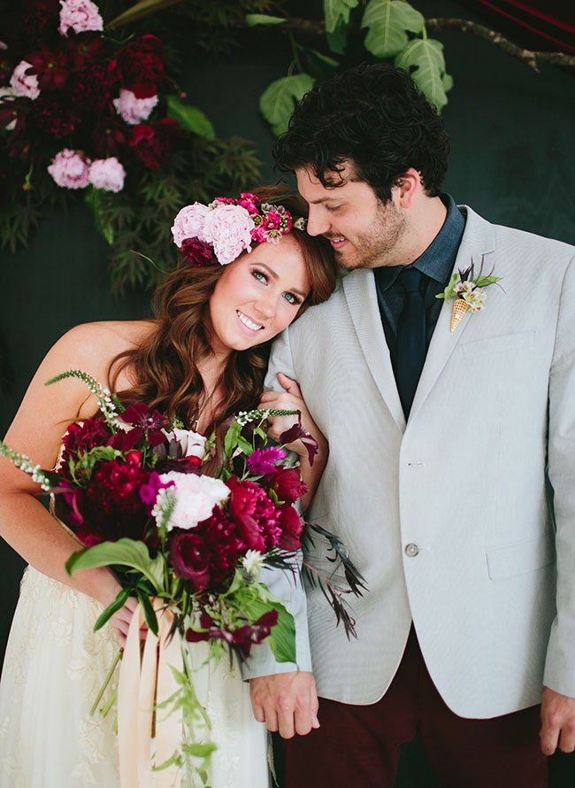 Berry Hued Botanical Wedding Shoot
