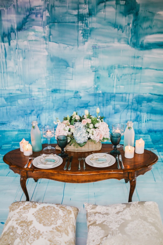 Picture Of bold blue watercolor wedding inspiration with a dreamy boho vibe  11