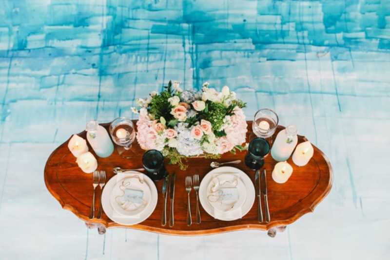 Picture Of bold blue watercolor wedding inspiration with a dreamy boho vibe  13