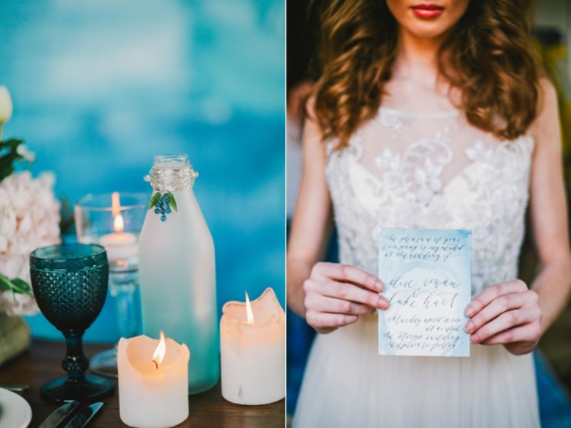Picture Of bold blue watercolor wedding inspiration with a dreamy boho vibe  14