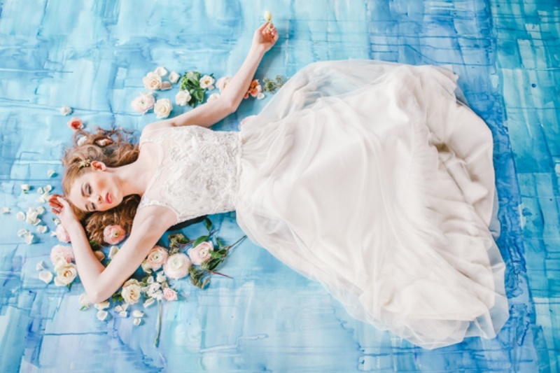 Picture Of bold blue watercolor wedding inspiration with a dreamy boho vibe  16