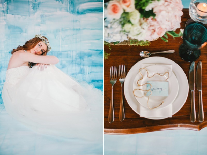 Picture Of bold blue watercolor wedding inspiration with a dreamy boho vibe  4