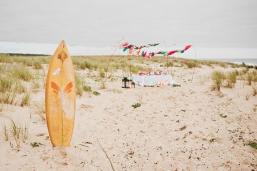 Bright And Fancy Surf Inspired Beach Wedding Photoshoot