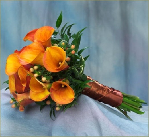 Picture Of Bright Orange Bridal Bouquets