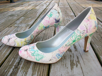 DIY butterfly print shoes